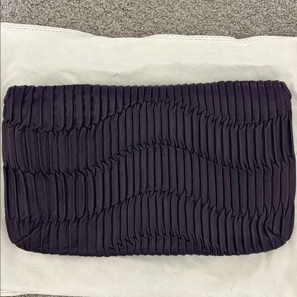 Coach Madison Gathered Dark Purple Pleated Clutch - Picture 10 of 10